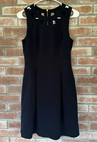 Eliza J . A Line Cutout Sleeveless Dress Women’s 4 Navy Blue Party