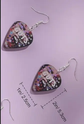 Olivia Rodrigo Guts World Tour Guitar Pick Inspired Earrings Purple