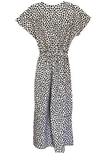 Monki Asos Black White Floral Retro Playsuit Short Sleeve Jumpsuit Size XS