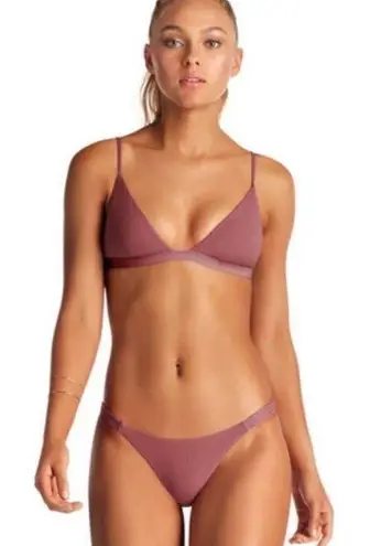 Vitamin A ππ Rose Rib Bikini Set Moss Top (12 D) + Carmen Bottom (10 Large) NWT