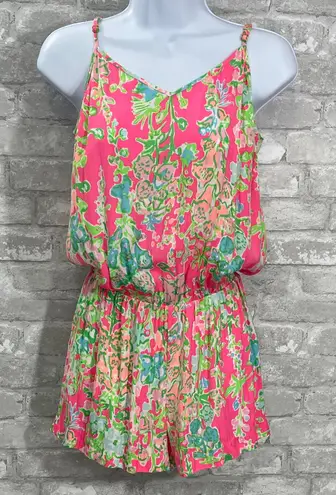 Lilly Pulitzer  Deanna Romper in the Flamingo Pink Southern Charm print. - Image 1