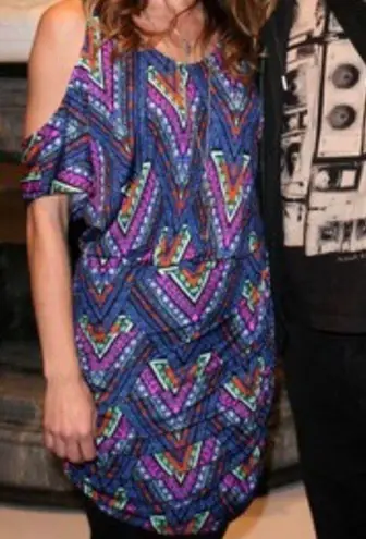 Mara Hoffman Dress M NWT Blouson Cold Shoulder Teepee Silk Printed Cocktail