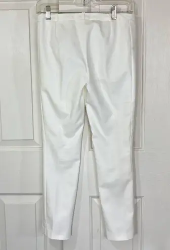 Women's white ankle pants by Promod, tonal racing stripe tapered leg, EU 34/US 2 Size undefined