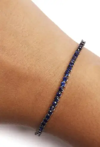 Brilliance Haus of  .925 Silver 5 3/4 Cttw Blue Sapphire Tennis Bracelet 7.25"