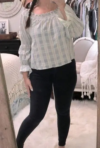 Love Riche medium blue striped top