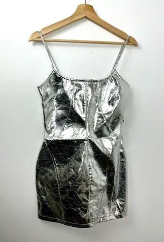 Nasty Gal  Silver Metallic MiniDress Futuristic Sci-Fi Costume Space Glam Android