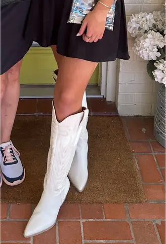 Boutique White Cowgirl Boots Tall