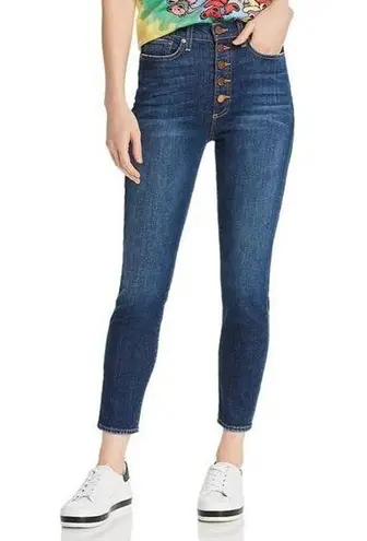 Alice + Olivia AO.LA  Good High-Rise Exposed-Button Skinny Jeans Size 28