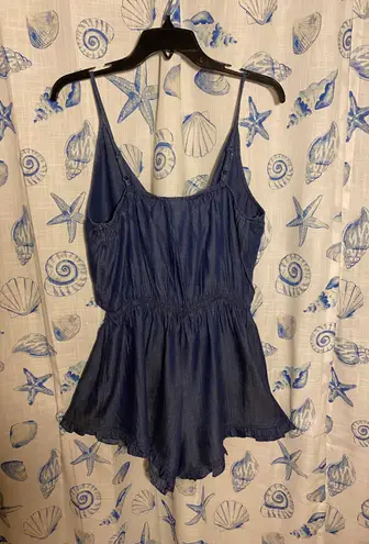 Mossimo Denim Romper Jean Material Dark Blue For Women. 