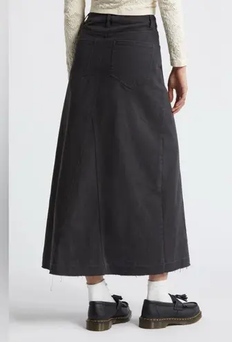 BP . Raw Hem Stretch Twill A-Line Long Maxi Jean Skirt Size 12 thumbnail 3