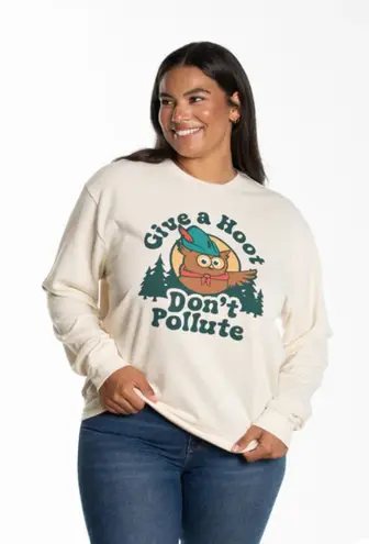 The Landmark Project Give a Hoot Crewneck Sweatshirt in Antler size M NWT - Image 1