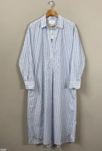 Xirena Marlowe Coastal Stripe Midi Shirt Dress Women Small White Blue Preppy NWT