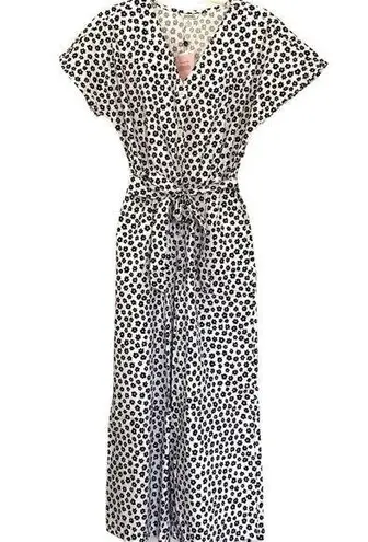 Monki Asos Black White Floral Retro Playsuit Short Sleeve Jumpsuit Size XS