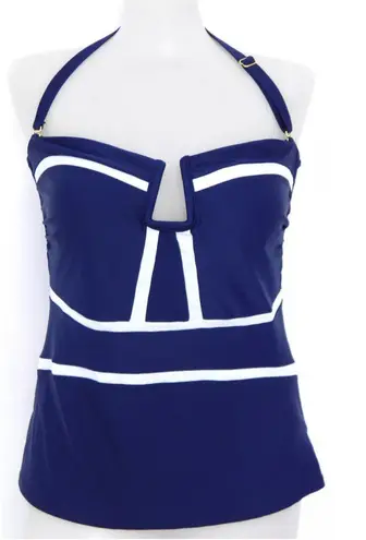 NWT Island Escape Swimsuit Tankini Top Size 6 Antigua Bandini Navy Resort Vacay Blue