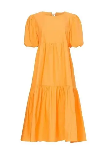 Peter Som Collective Marigold Tiered Midi Dress in Yellow 4 Womens