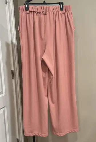 Halara Flex High Waisted Pocket Wide Leg Waffle Work Pants NEW Rose Tan XL