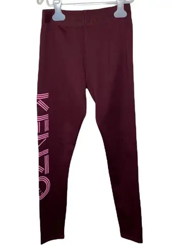 Kenzo logo printed spellout Bordeaux leggings size XS Purple