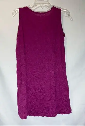 Pleats Collection Magenta Sleeveless Top Small