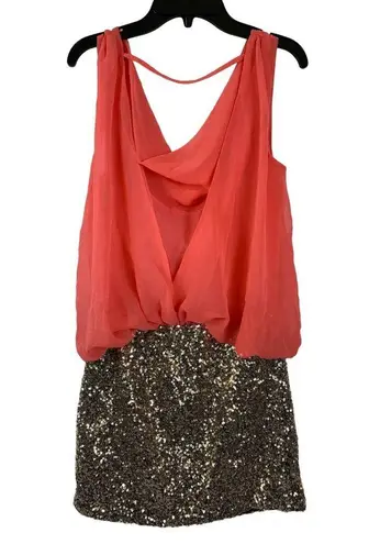 XTaren Women's Peach & Gold Mini Dress