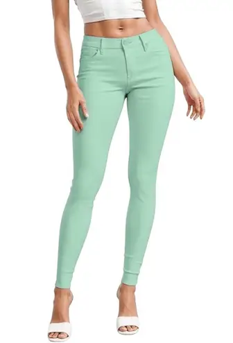 Womens Teal Ultra Stretch Midrise Skinny Jeggings Comfortable Chic Size L XL Green