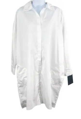 Norma Kamali Super Oversized T-Shirt Shirt Dress White Cotton XS
