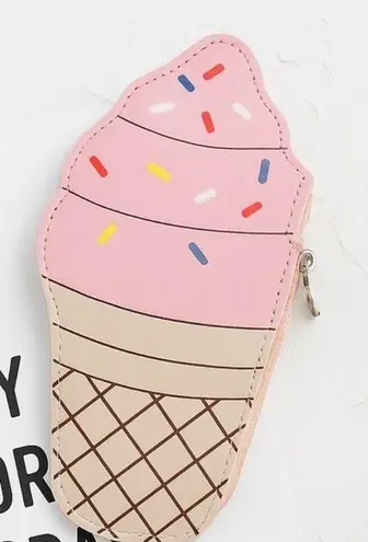 Kawaii Ice Cream Cone Coin Purse – Pink Sprinkles NWT