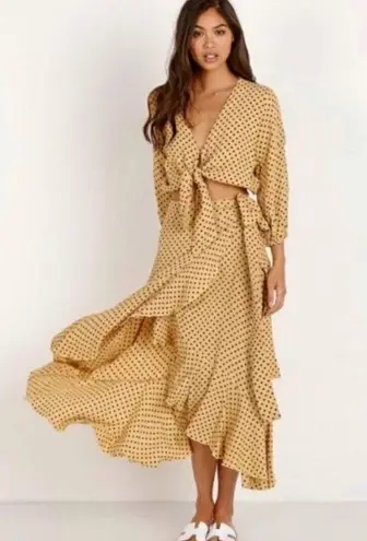 Faithfull the Brand Faithful the Brand polka dot wrap ruffle skirt NEW