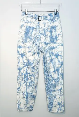 Rachel Comey Tie Dye Blue White High Rise Tapered Leg Jeans Size 0
