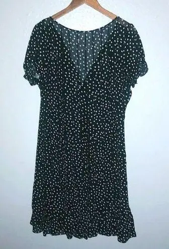 Sandra Darren 16 Black White Dot Dress Plus
