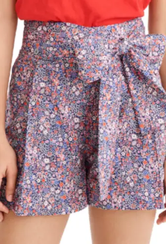 J.Crew Women's Liberty Floral Print Tie Waist Shorts Size 6 New with Tag Blue