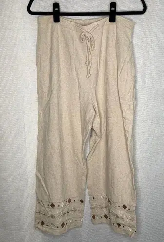 Sag Harbor Sag Harber | Linen Blend Beige Pants Medium