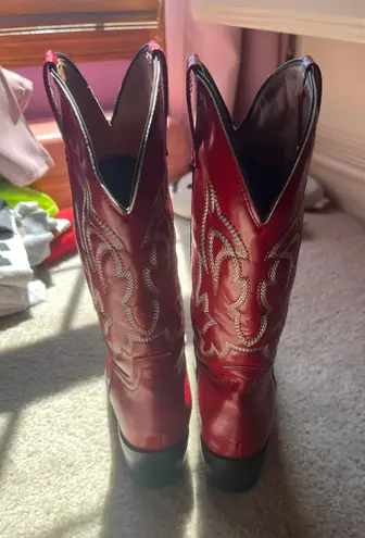 Red Cowboy Boots Size 8