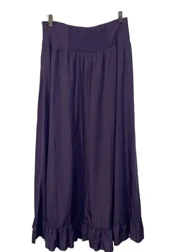 Scarlett Darkness Victorian Ruffled Bottom Prairie Gothic Purple Maxi Skirt Sz L