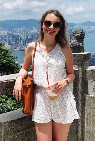 White Kerry Cassill dotted romper