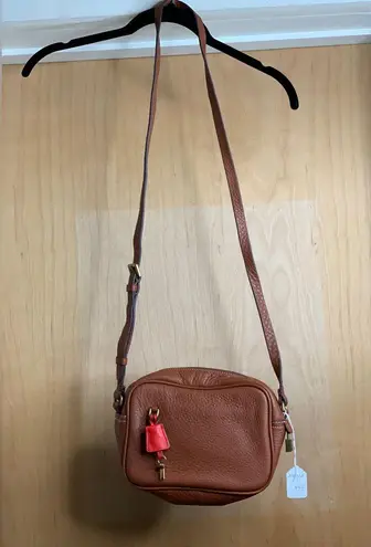 J Crew Elegant Brown Leather Crossbody Bag