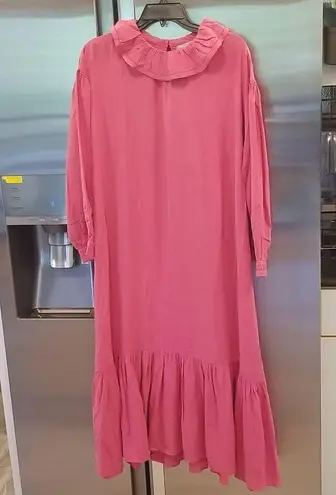 πDOENπ Everest Dress ~ Camilia Long Sleeve 100% Silk Cottagecore Small S NWT Pink