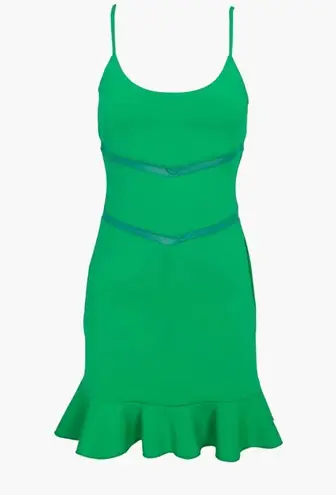 Adelyn Rae Green Shamrock Sheer Panel Mini Dress - / Gianna