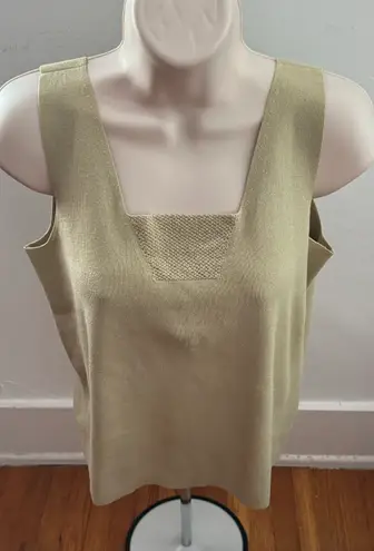 Sigrid Olsen Sport Gold Knitted Square Neck Tank Top, size M Petite