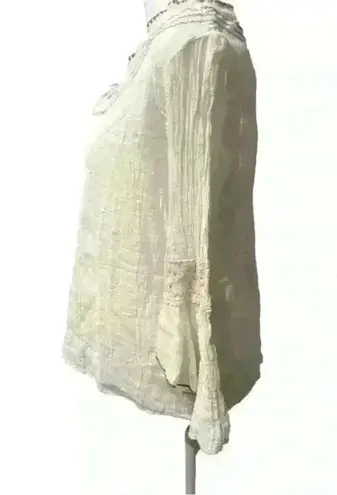 ASO Monica Geller Friends Vintage Cleo Rare Peasant Blouse White Size M