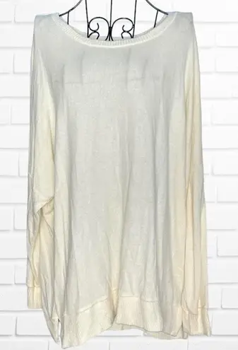 Simply Emma Women's 2X Brushed Tunic Sweater Ivory White New