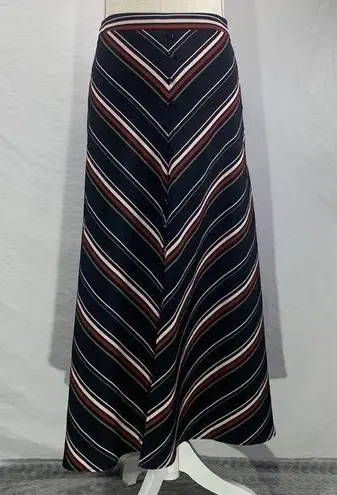 Apt. 9  Chevron Striped Button Detail Black Maxi Skirt Size Medium NWT