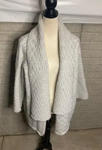 Look By M Womens Chunky Knit Open Front Shawl Collar Cardigan One Size White Size M