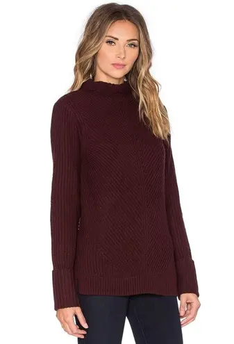 Vince  • Directional Rib Turtleneck Sweater burgundy maroon Wysteria cashmere