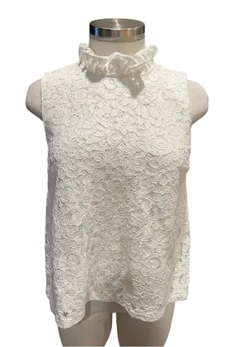 Sunday in Brooklyn  Lace Mock Neck Top White Size Small NWT thumbnail 1