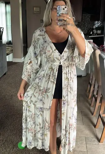 LIFE long duster with open front White