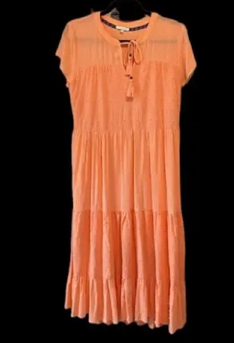 Kate & Sam dress NEW coral orange dress Swiss dot & eyelet lined small