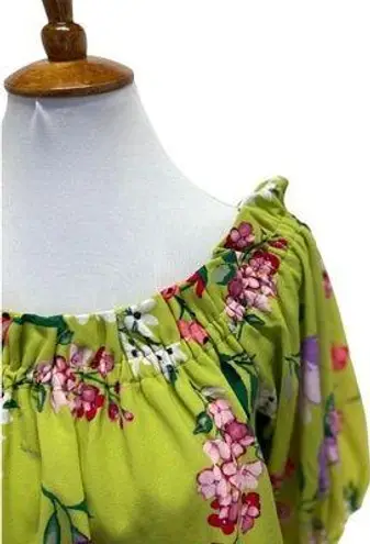 New York & Co. 7th Avenue Floral Blouse Green Size M NWT Spring Boho Cottage