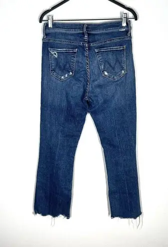 MOTHER Sz 29 The Insider Crop Step Chew Jeans Dancing On Coals Blue Distressed