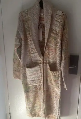 Love Shack Fancy  Dempsey Duster Cardigan Coat Metallic Patchwork Boho Sz XS/S - Image 1