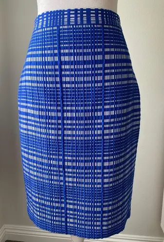 Banana Republic  Blue Jacquard Pencil Skirt